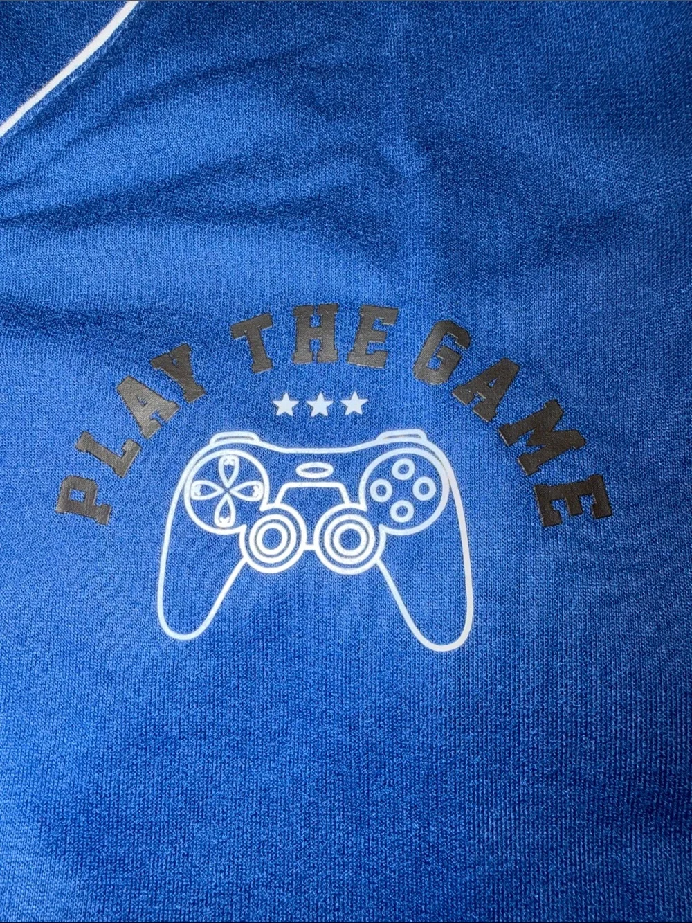 wonder nation Blue Short Sleeve Game Controller Pajama Set with White Trim NWT L